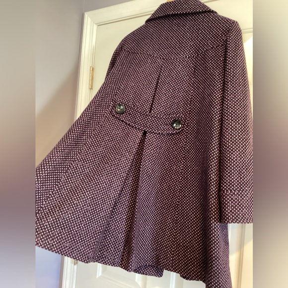 Miss Sixty Double Breasted Tweed Wool Blend Pea Coat L - Picture 5 of 16